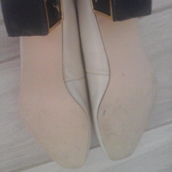 Coup D'Etat Bone Beige Firefly Mid Heel Square Toe Pump   Size 7.5 M  Make Offer - Picture 6 of 8